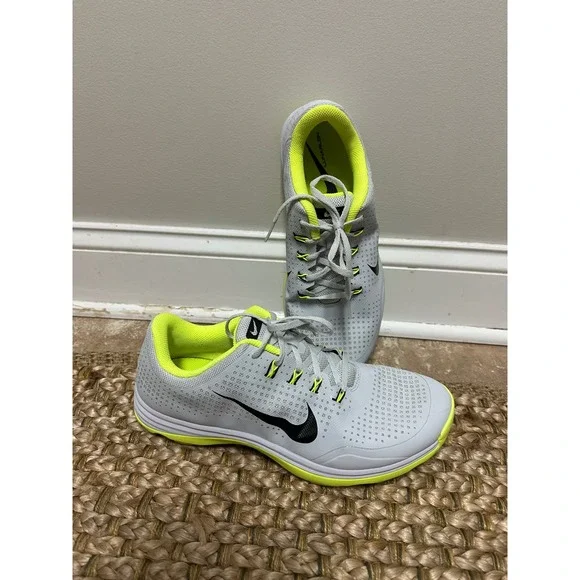Nike Lunar Vapor Storm‎ Golf Shoes Men 11.5 Grey Neon Yellow Cleats Spikeless